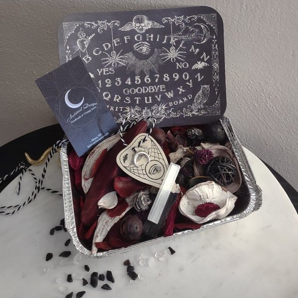 Chocolate Brownie Batter Scented Witchy Goth Crystal Potpourri with Selenite - Picture 4 of 7